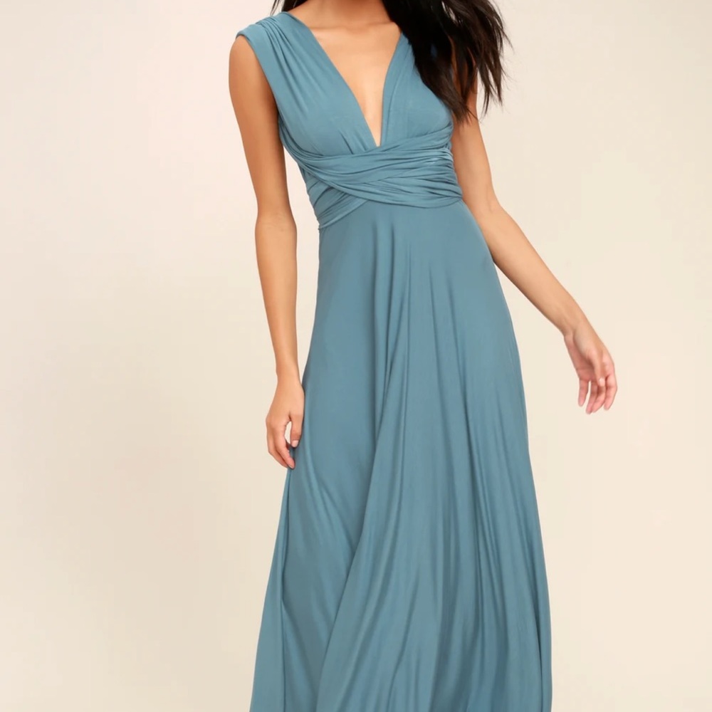 LULU’S | Tricks of the Trade | Blue Maxi Wrap Dress | Size Small